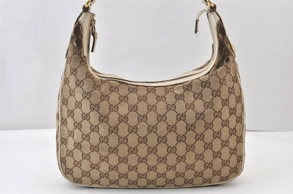 Authentic GUCCI Charmy Shoulder Hand Bag GG Canvas Leather 153010 Brown 1305K