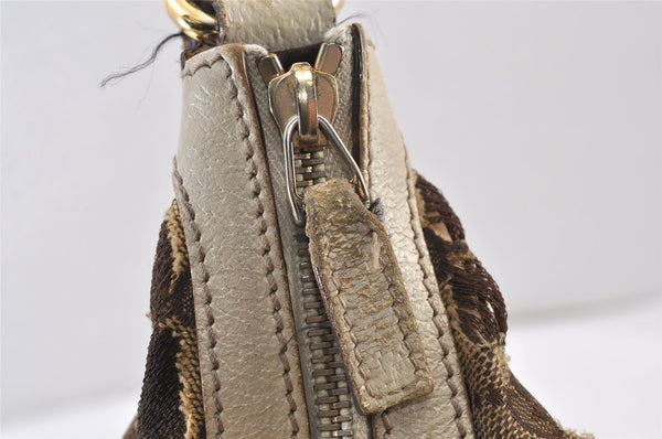 Authentic GUCCI Charmy Shoulder Hand Bag GG Canvas Leather 153010 Brown 1305K