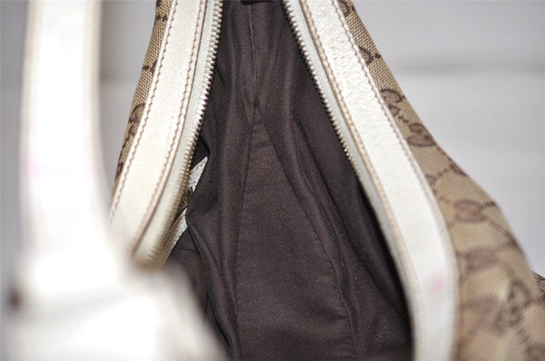 Authentic GUCCI Charmy Shoulder Hand Bag GG Canvas Leather 153010 Brown 1305K