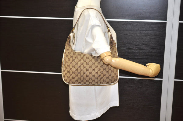 Authentic GUCCI Charmy Shoulder Hand Bag GG Canvas Leather 153010 Brown 1305K