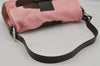 Authentic FENDI Mamma Baguette Shoulder Bag Unborn Calf Leather Brown Pink 1306J