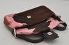 Authentic FENDI Mamma Baguette Shoulder Bag Unborn Calf Leather Brown Pink 1306J