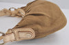 Authentic CELINE Vintage Shoulder Hand Bag Purse Canvas Leather Brown 1307J