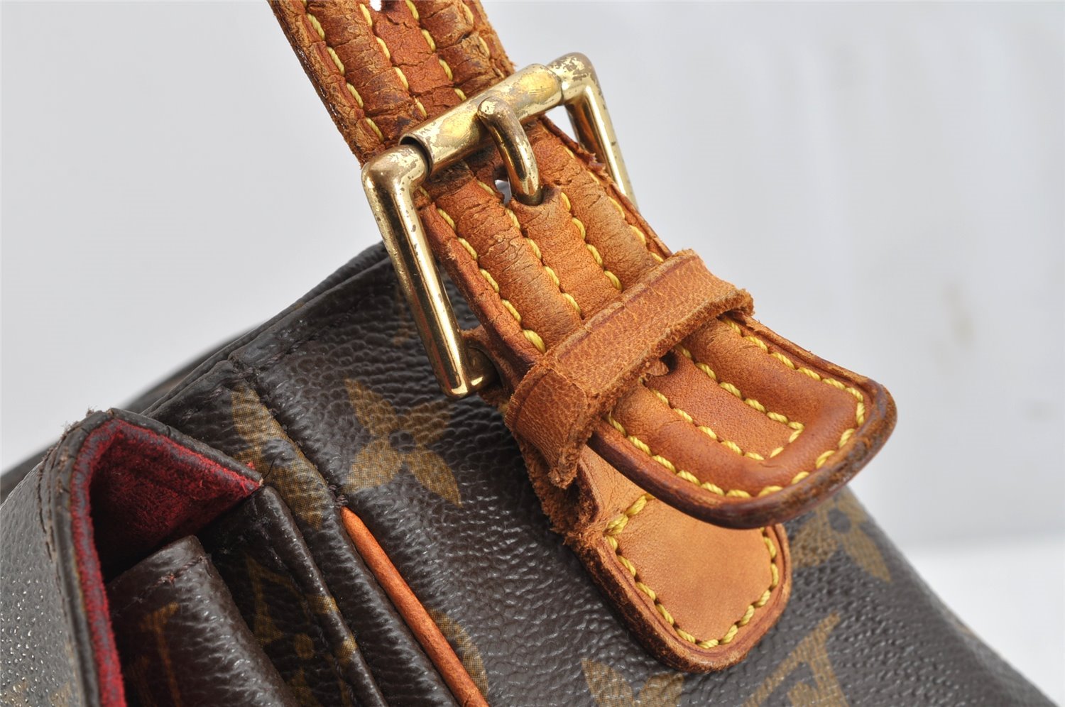 Authentic Louis Vuitton Monogram Viva Cite MM Shoulder Bag M51164 Junk 1309K