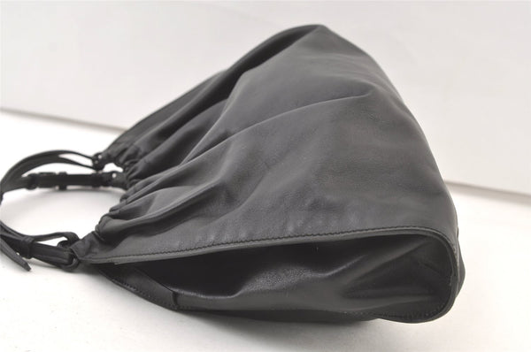 Authentic GUCCI Vintage Tote Hand Bag Leather Black 1310K