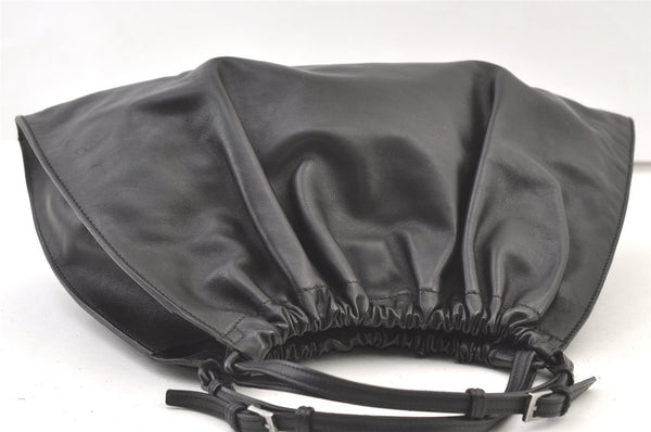 Authentic GUCCI Vintage Tote Hand Bag Leather Black 1310K