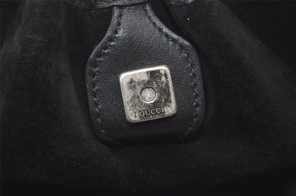 Authentic GUCCI Vintage Tote Hand Bag Leather Black 1310K