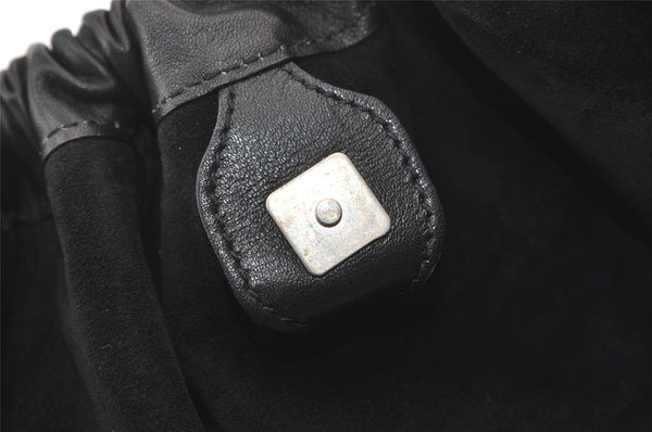 Authentic GUCCI Vintage Tote Hand Bag Leather Black 1310K
