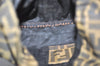 Authentic FENDI Vintage Zucca Shoulder Hand Bag Purse Nylon Leather Brown 1312H