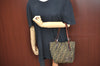 Authentic FENDI Vintage Zucca Shoulder Hand Bag Purse Nylon Leather Brown 1312H
