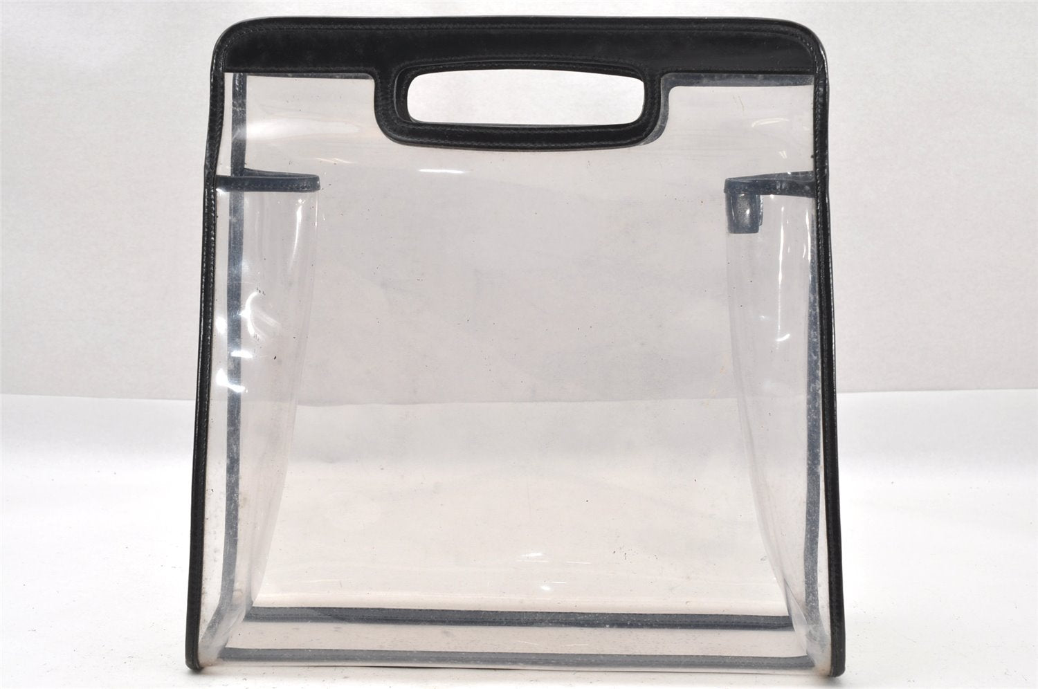 Authentic GUCCI Vintage 2in1 Hand Bag Vinyl Leather Clear 1312I