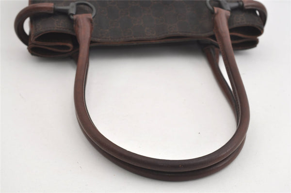 Authentic GUCCI Horsebit Shoulder Tote Bag GG Canvas Leather 101971 Brown 1312J