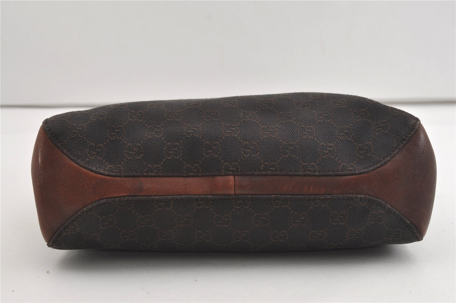 Authentic GUCCI Horsebit Shoulder Tote Bag GG Canvas Leather 101971 Brown 1312J