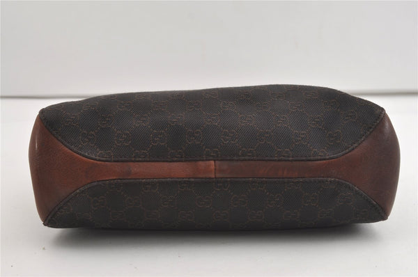 Authentic GUCCI Horsebit Shoulder Tote Bag GG Canvas Leather 101971 Brown 1312J