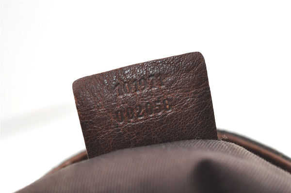 Authentic GUCCI Horsebit Shoulder Tote Bag GG Canvas Leather 101971 Brown 1312J