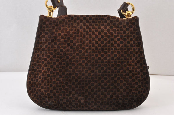 Authentic GUCCI Double G Square GG Suede Leather Shoulder Bag 53280 Brown 1312K