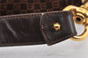 Authentic GUCCI Double G Square GG Suede Leather Shoulder Bag 53280 Brown 1312K