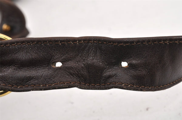 Authentic GUCCI Double G Square GG Suede Leather Shoulder Bag 53280 Brown 1312K
