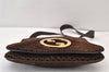 Authentic GUCCI Double G Square GG Suede Leather Shoulder Bag 53280 Brown 1312K