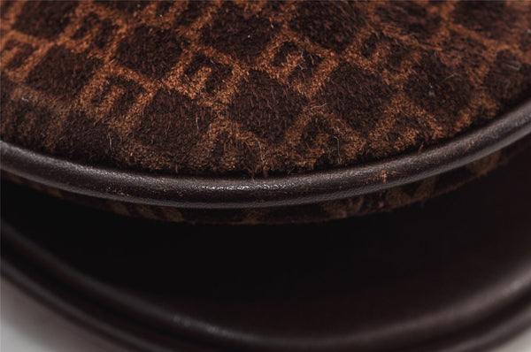 Authentic GUCCI Double G Square GG Suede Leather Shoulder Bag 53280 Brown 1312K