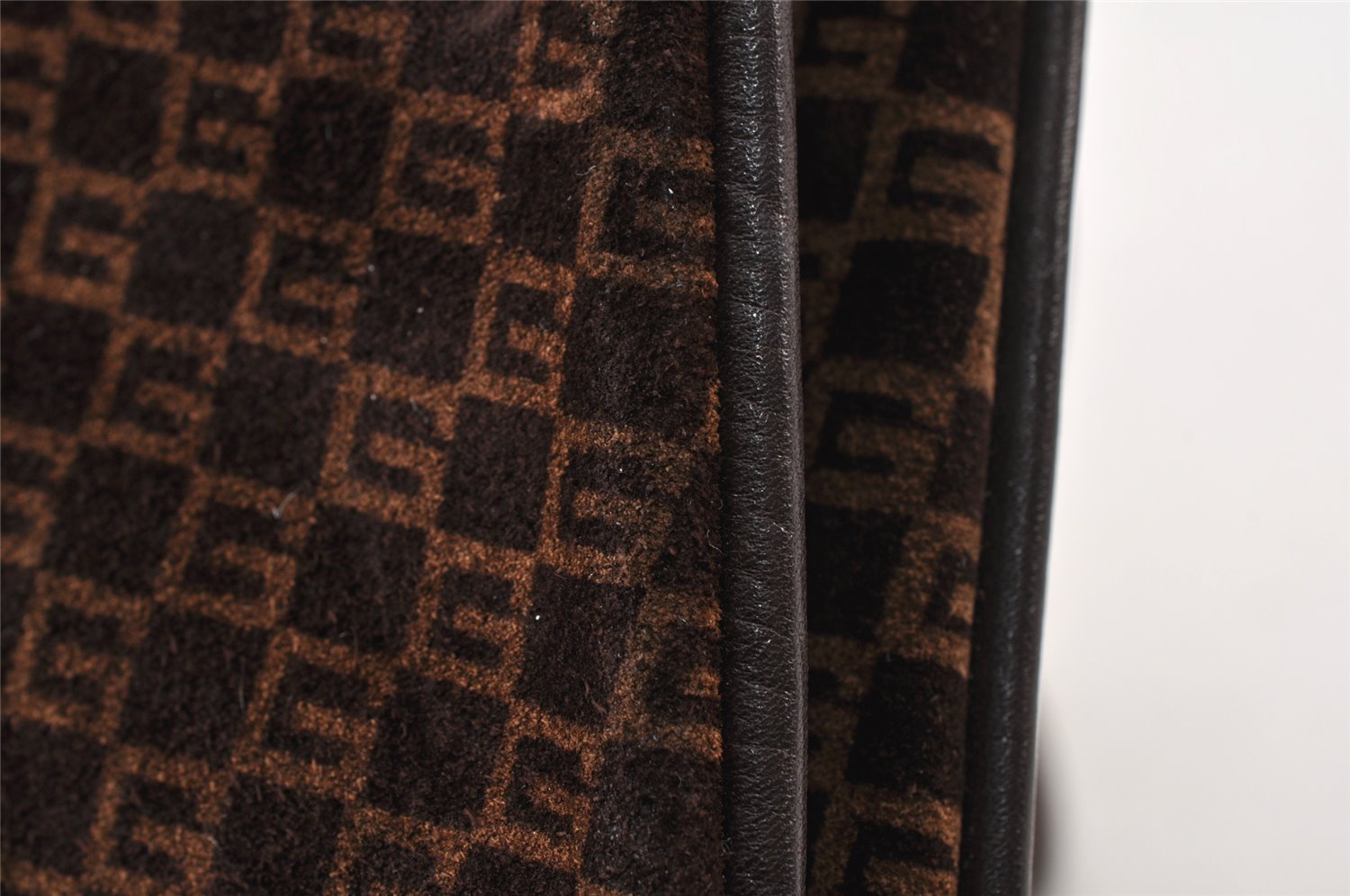Authentic GUCCI Double G Square GG Suede Leather Shoulder Bag 53280 Brown 1312K