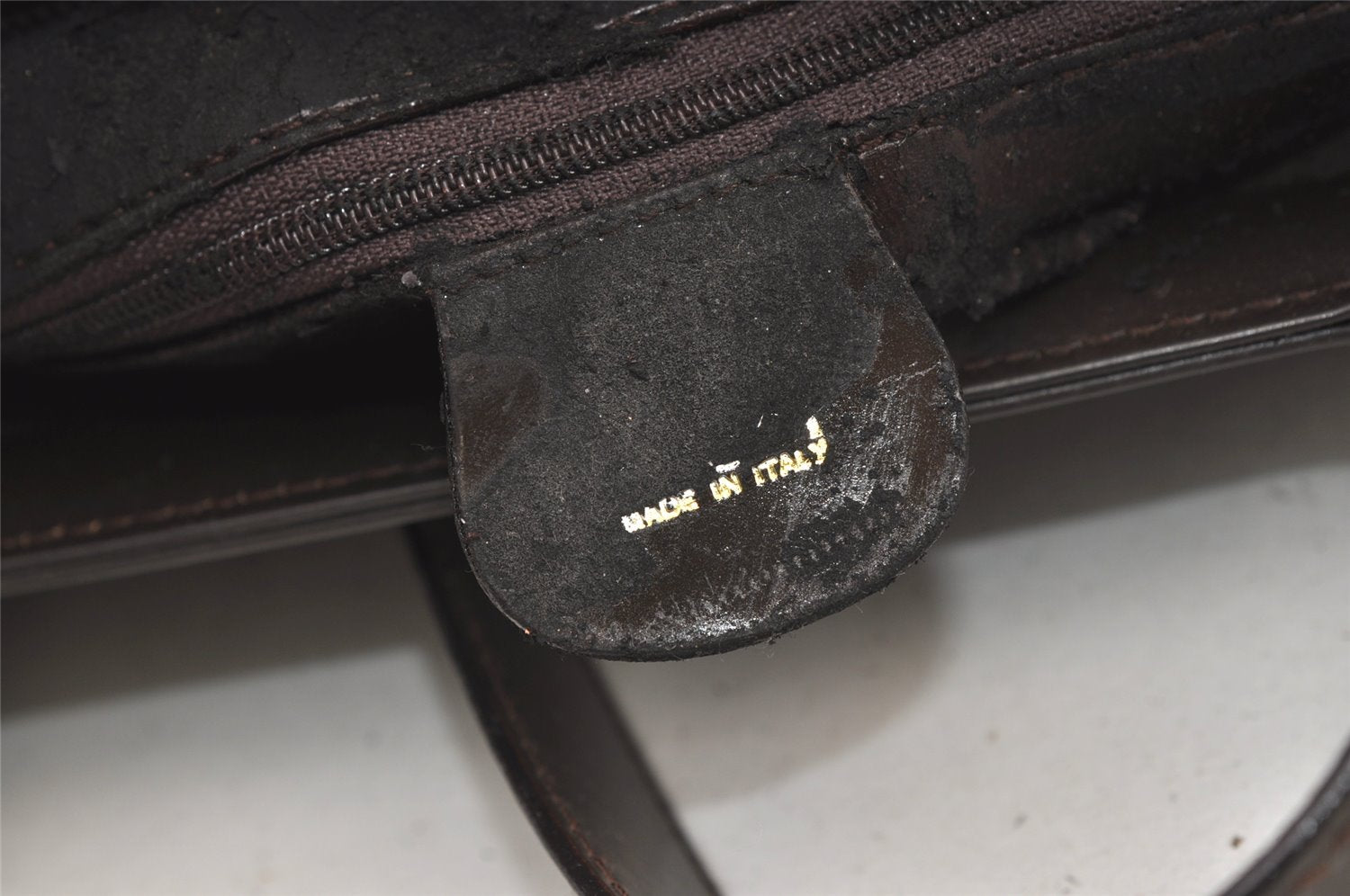 Authentic GUCCI Vintage Shoulder Tote Bag Enamel Brown Junk 1313K