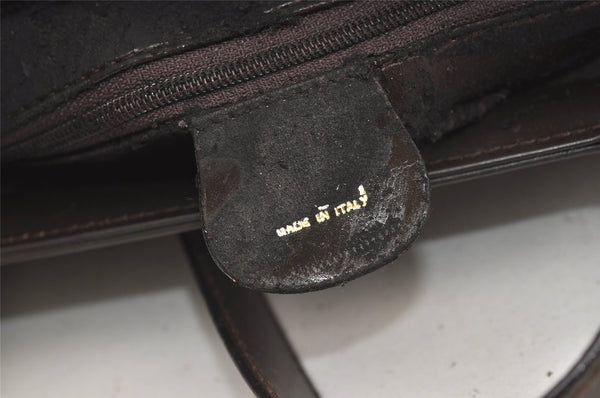 Authentic GUCCI Vintage Shoulder Tote Bag Enamel Brown Junk 1313K