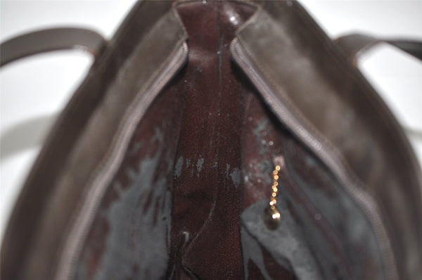 Authentic GUCCI Vintage Shoulder Tote Bag Enamel Brown Junk 1313K