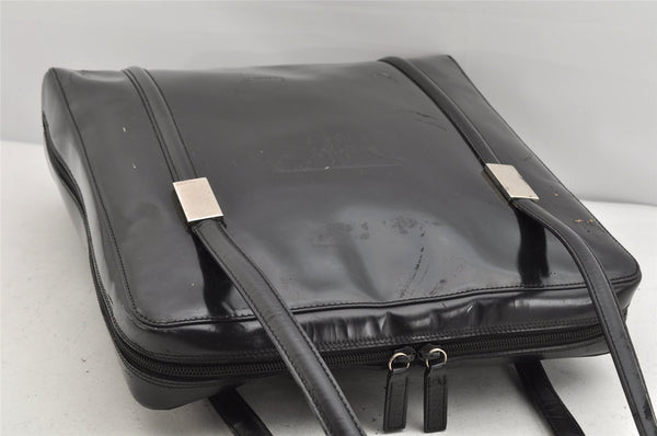 Authentic GUCCI Vintage Shoulder Tote Bag Leather Black Junk 1314K