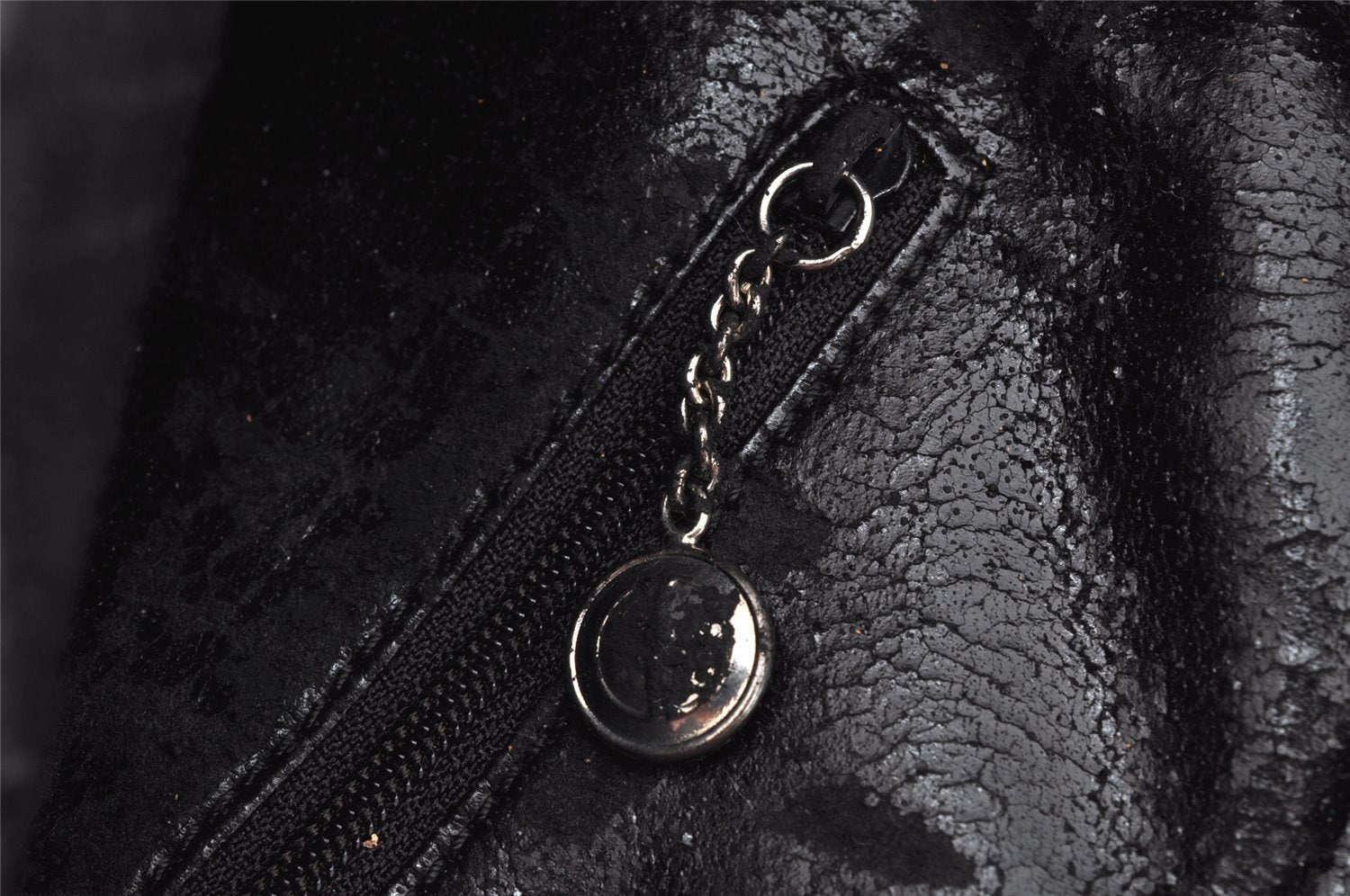 Authentic GUCCI Vintage Shoulder Tote Bag Leather Black Junk 1314K