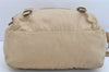 Authentic PRADA Nylon Leather Shoulder Cross Body Bag Purse Beige 1315K