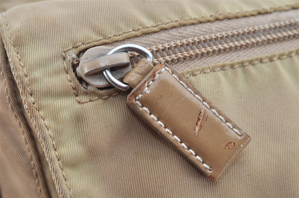 Authentic PRADA Nylon Leather Shoulder Cross Body Bag Purse Beige 1315K