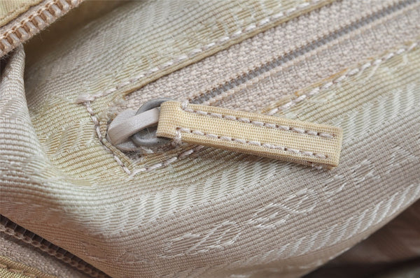 Authentic PRADA Nylon Leather Shoulder Cross Body Bag Purse Beige 1315K