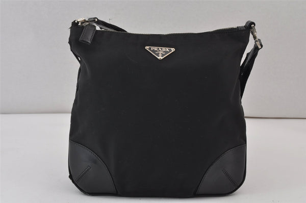 Authentic PRADA Nylon Leather Shoulder Cross Body Bag Purse Black 1316K