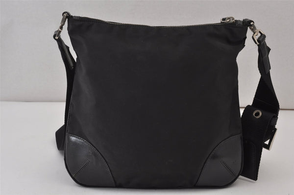 Authentic PRADA Nylon Leather Shoulder Cross Body Bag Purse Black 1316K