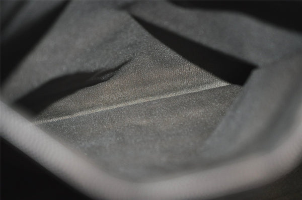 Authentic GUCCI Vintage Bamboo Hand Bag GG Nylon Leather 0021010 Brown 1317I