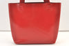 Authentic PRADA Vintage Leather Tote Hand Bag Purse Red 1317K