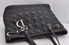 Authentic Christian Dior Panarea Cannage Tote Bag PVC Leather Black 1319K
