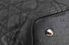 Authentic Christian Dior Panarea Cannage Tote Bag PVC Leather Black 1319K