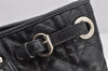 Authentic Christian Dior Panarea Cannage Tote Bag PVC Leather Black 1319K