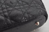 Authentic Christian Dior Panarea Cannage Tote Bag PVC Leather Black 1319K