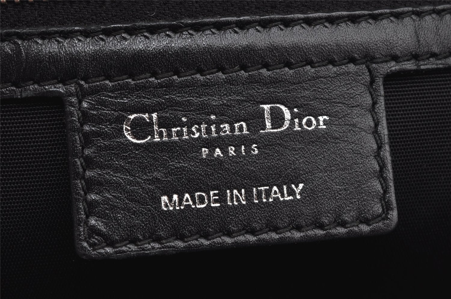 Authentic Christian Dior Panarea Cannage Tote Bag PVC Leather Black 1319K