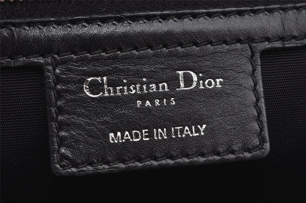 Authentic Christian Dior Panarea Cannage Tote Bag PVC Leather Black 1319K