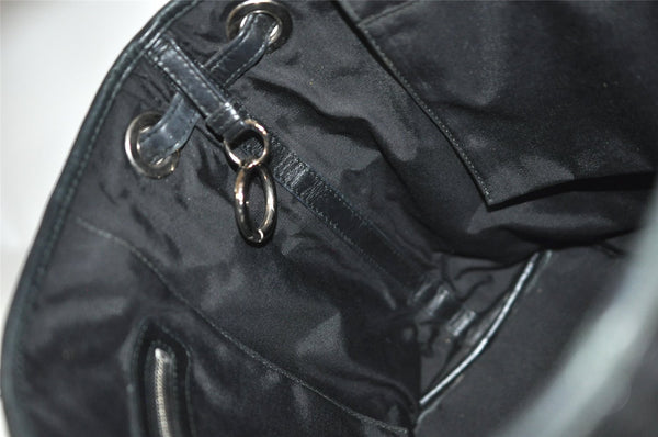 Authentic Christian Dior Panarea Cannage Tote Bag PVC Leather Black 1319K