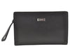 Authentic BURBERRY Vintage Leather Clutch Hand Bag Purse Black 1320K