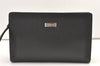 Authentic BURBERRY Vintage Leather Clutch Hand Bag Purse Black 1320K