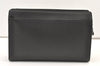 Authentic BURBERRY Vintage Leather Clutch Hand Bag Purse Black 1320K
