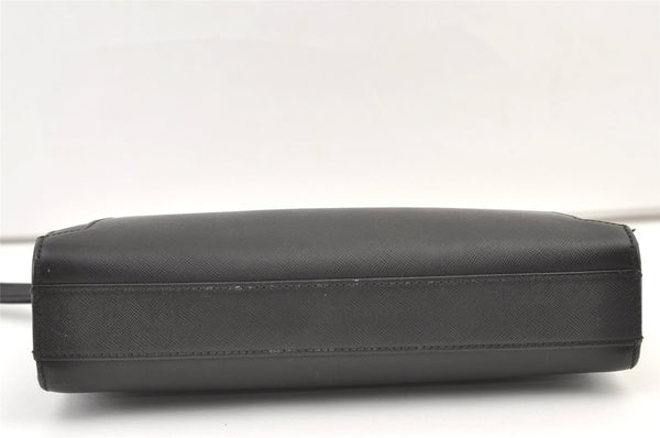 Authentic BURBERRY Vintage Leather Clutch Hand Bag Purse Black 1320K
