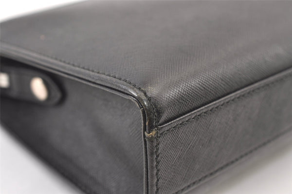 Authentic BURBERRY Vintage Leather Clutch Hand Bag Purse Black 1320K