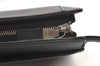 Authentic BURBERRY Vintage Leather Clutch Hand Bag Purse Black 1320K